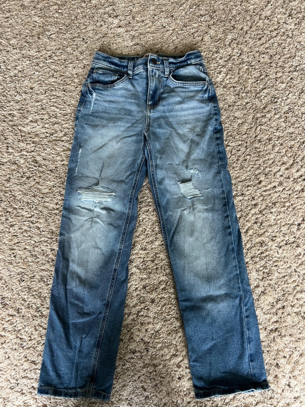 SO Kids Distressed Blue Denim Straight Jeans